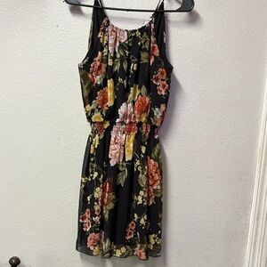 Sweet Storm Black Floral Mini Dress